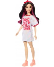Кукла Barbie Fashionistas - С бяло-червена тениска -1